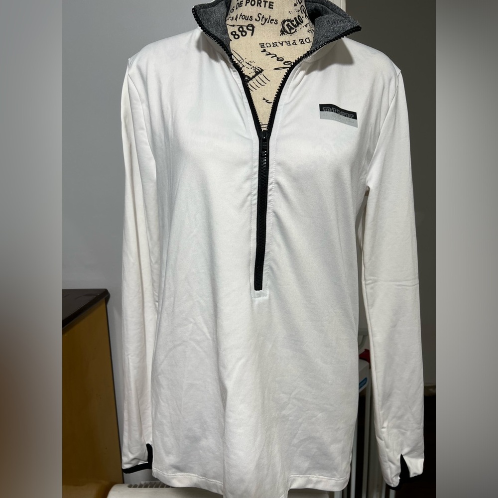 Large Like New PINK Victorias Secret Ultimate White Fleece Half Zip Jacket